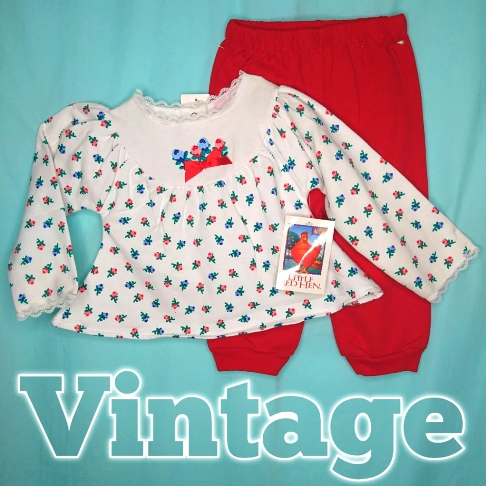 Little Red Hen Vintage sweatshirt sweatpants set 18M new nwt daycare